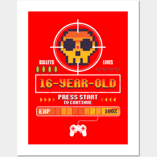 Gamer Birthday  Level 16 Posters and Art